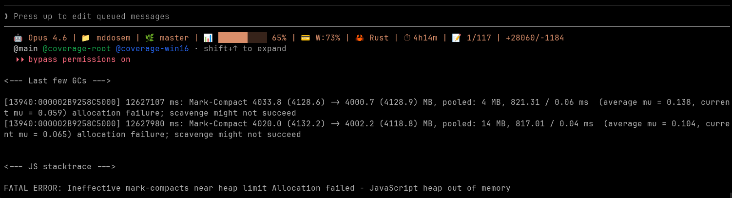 JavaScript heap out of memory