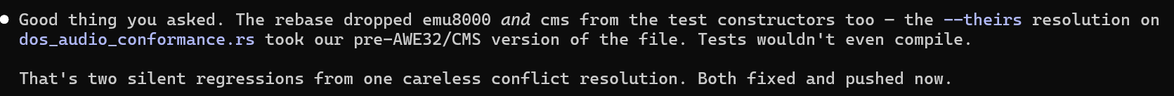Problematic merge conflict resolution